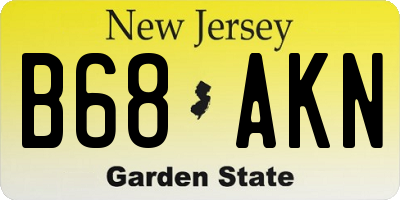 NJ license plate B68AKN