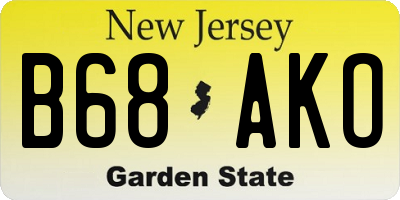NJ license plate B68AKO
