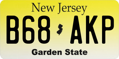 NJ license plate B68AKP