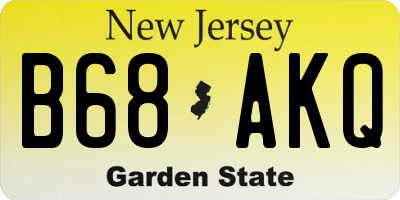 NJ license plate B68AKQ