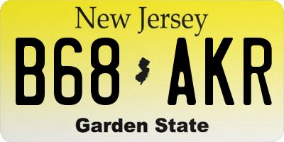 NJ license plate B68AKR