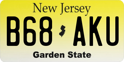 NJ license plate B68AKU