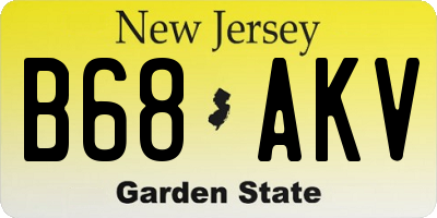 NJ license plate B68AKV