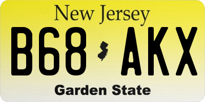 NJ license plate B68AKX