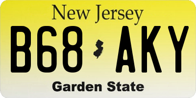 NJ license plate B68AKY