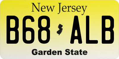 NJ license plate B68ALB