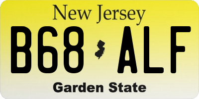 NJ license plate B68ALF