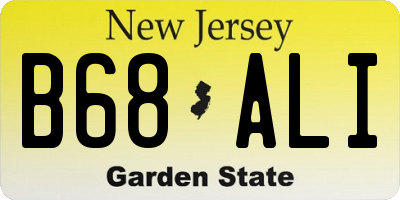 NJ license plate B68ALI