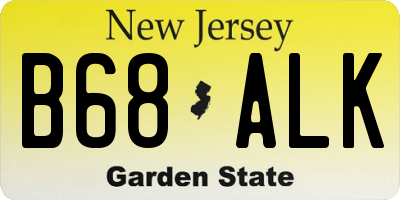 NJ license plate B68ALK