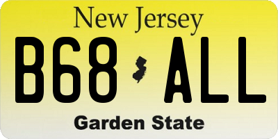 NJ license plate B68ALL