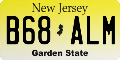 NJ license plate B68ALM