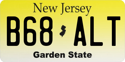 NJ license plate B68ALT