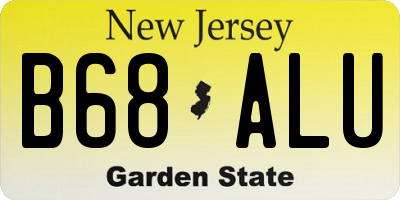 NJ license plate B68ALU