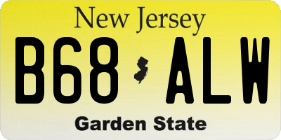 NJ license plate B68ALW