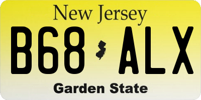 NJ license plate B68ALX