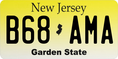 NJ license plate B68AMA