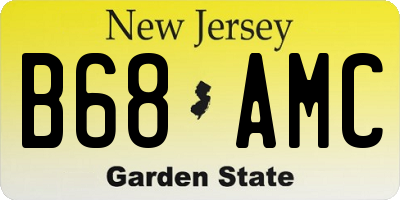NJ license plate B68AMC