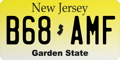 NJ license plate B68AMF