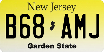 NJ license plate B68AMJ