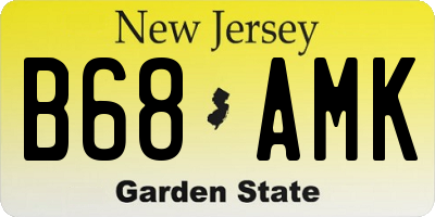 NJ license plate B68AMK