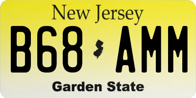 NJ license plate B68AMM