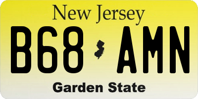 NJ license plate B68AMN
