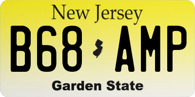 NJ license plate B68AMP