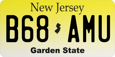 NJ license plate B68AMU