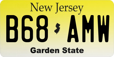 NJ license plate B68AMW