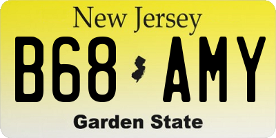 NJ license plate B68AMY