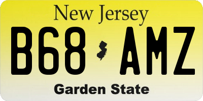 NJ license plate B68AMZ