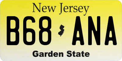 NJ license plate B68ANA