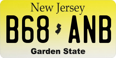 NJ license plate B68ANB