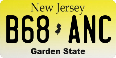 NJ license plate B68ANC