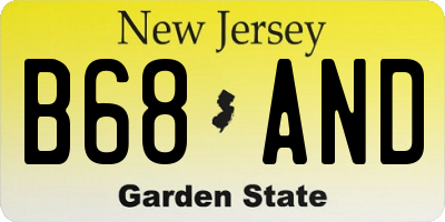 NJ license plate B68AND