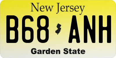 NJ license plate B68ANH