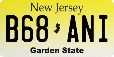 NJ license plate B68ANI
