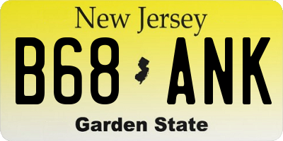 NJ license plate B68ANK