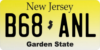 NJ license plate B68ANL