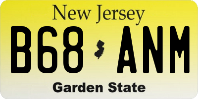 NJ license plate B68ANM