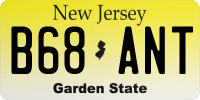 NJ license plate B68ANT