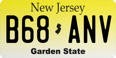 NJ license plate B68ANV
