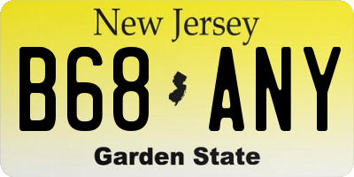 NJ license plate B68ANY