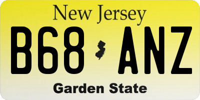 NJ license plate B68ANZ