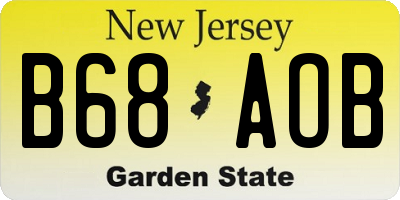 NJ license plate B68AOB