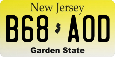 NJ license plate B68AOD