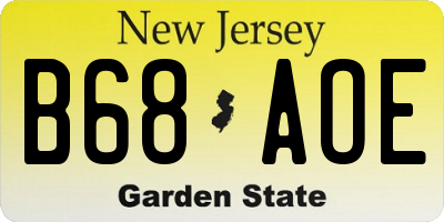 NJ license plate B68AOE