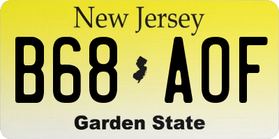 NJ license plate B68AOF