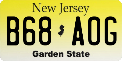 NJ license plate B68AOG