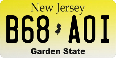 NJ license plate B68AOI